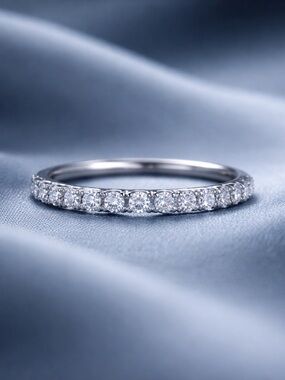 Classic Silver Diamond Eternity Band - White/Silver